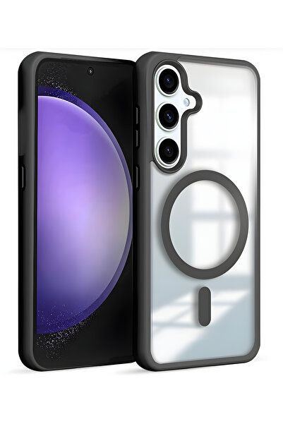 Fibaks Samsung Galaxy S24 FE Kılıf Magsafe Wireless Şarj Özellikli Tam Koruma Renkli Sert Silikon Kapak