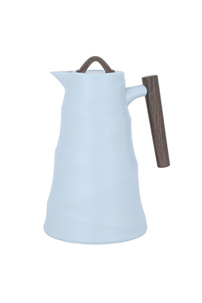 Glory Bamboo Thermos Light Gray Dark Wooden Handle 1 Liter