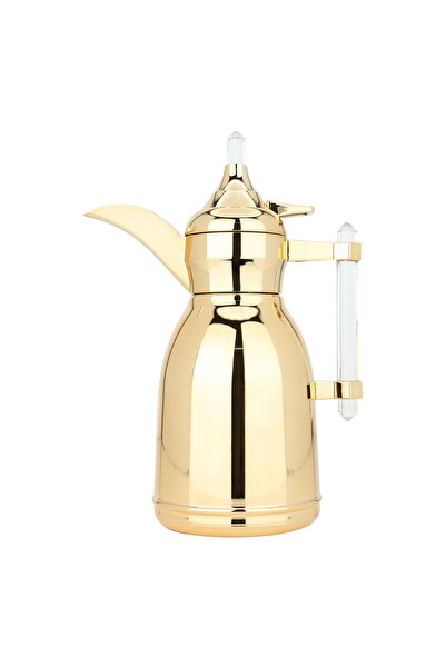 Alsaif Gallery Golden Shahd Dallah With Transparent Handle, 0.6 Litres