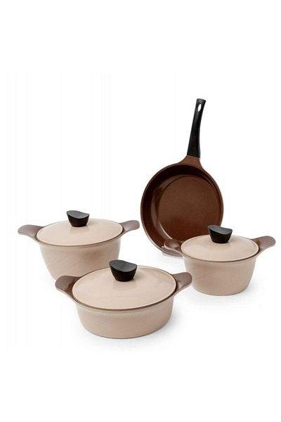 Tornado Korean Granite Cookware Set, 7 Pieces, Beige