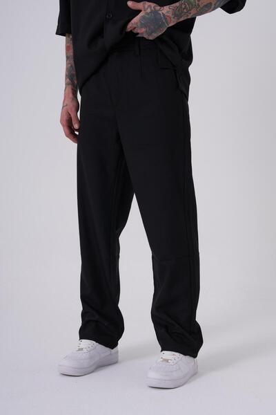 Machinist Ανδρικό παντελόνι Relaxed Poly Viscon Μαύρο