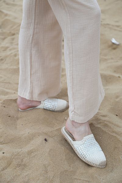 Letafia Παντόφλες Espadrille Beige Pera Stone