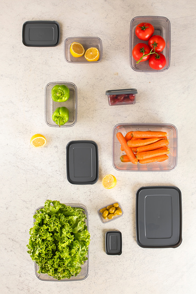 Porsima 1362 Festiva 10-Piece Rectangular No-Frost Deep Freezer Microwave Food Storage Container Set