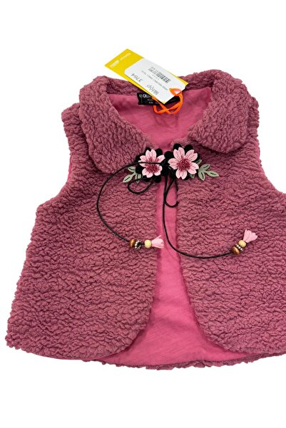 Esterella Female Child Welsoft Double Lacing Vest/Flower Detailed Lining Baby Vest/Plush Female Child Vest