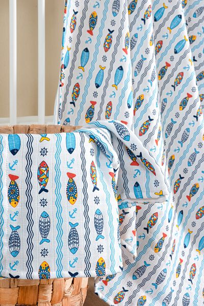 Lunanino 100% Cotton Set of 2 Muslin Baby Blanket Baby Blanket Multi-Purpose Blanket 100X100 Size Soft Texture