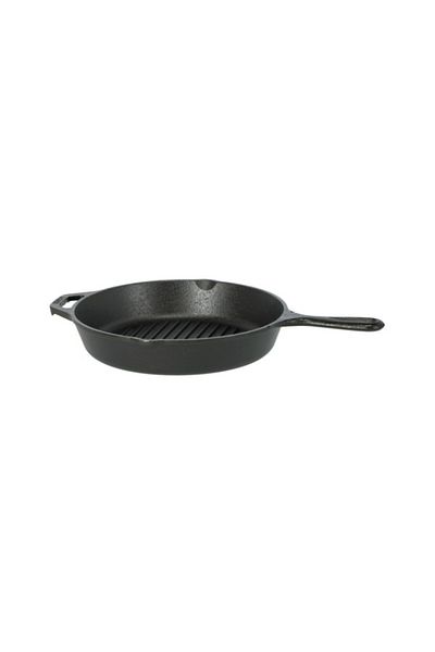 Lodge Round Shape Durable Grill Pan with Ergonomic Handle