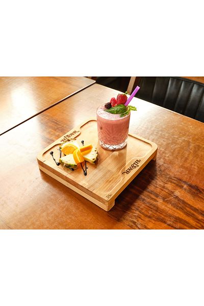Davi Ahşap Wooden Presentation Plate - Standing & Stylish Design