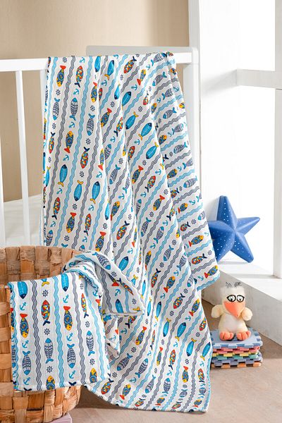 Lunanino 100% Cotton Set of 2 Muslin Baby Blanket Baby Blanket Multi-Purpose Blanket 100X100 Size Soft Texture
