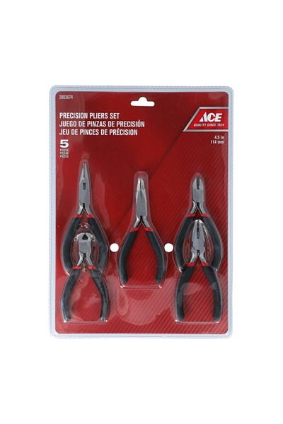 ACE 5-Piece Stainless Steel Precision Plier Set 4.5inch