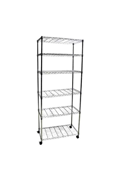 Seville Classics رف مطبخ مستطيل الشكل مكون من 6 طبقات مع عجلات