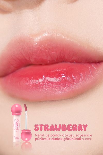 Missha Water-Based Tint with Long-Lasting, Bright Ends a'Pıeu the Pure Candy Tint (No.02 Strawberry)