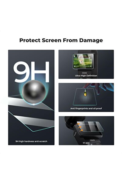 K&F CONCEPT DJI Osmo Pocket 3 uyumlu Sert Ekran Koruyucu