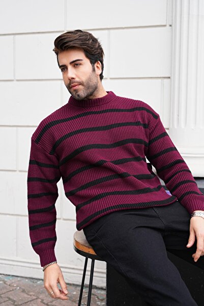 Figo Велосипедний комір, смугастий, товстий светр