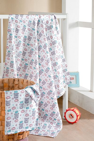 Lunanino 100% Cotton Set of 2 Muslin Baby Blanket Baby Blanket Multi-Purpose Blanket 100X100 Size Soft Texture