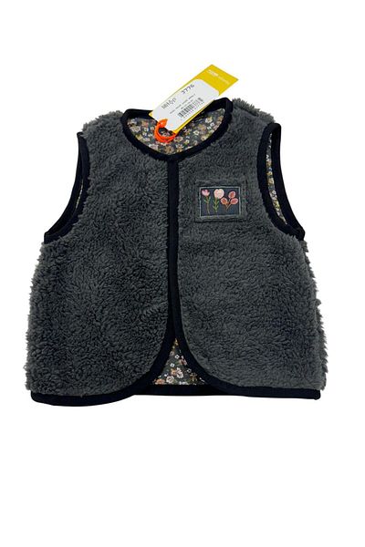 Esterella Baby Girl Welsoft Double-Sided Waistcoat/Baby Waistcoat with Floral Lining/Baby Girl Waistcoat