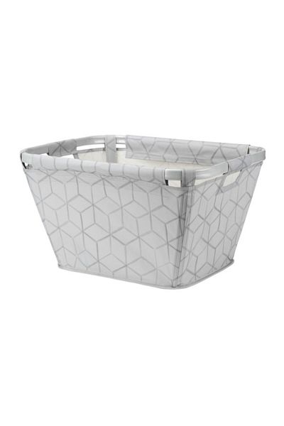 Whitmor Geometrical Hexagons Print Aluminium Frame Laundry Basket