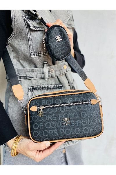Çanta Trend Geantă de damă Polo Of Colors din piele artificială cu mini portofel cu curea reglabilă