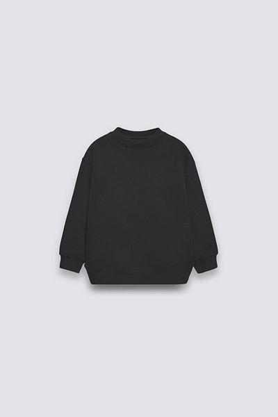 The Champ Clothing Черен детски суитшърт с кръгло деколте, полар, голям размер