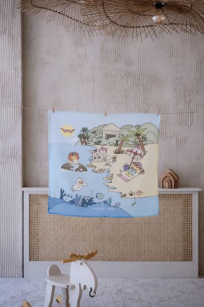 Atelier Babbi Double Layer Muslin Blanket - Sahil/Girl 100X100Cm