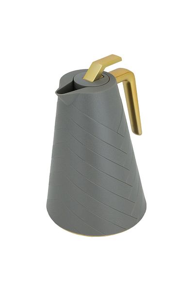 Alsaif Gallery Glory Pro Thermos, Dark Gray, Golden Handle, 1 Liter