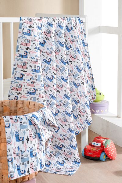 Lunanino 100% Cotton Set of 2 Muslin Baby Blanket Baby Blanket Multi-Purpose Blanket 100X100 Size Soft Texture