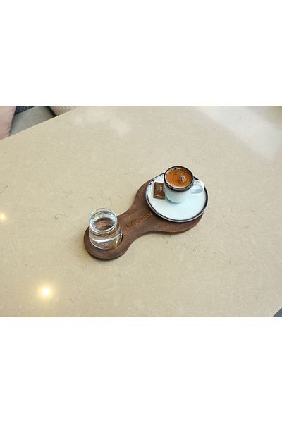 Davi Ahşap Wooden Presentation Plate - Elegance for Your Beverage Presentations - 2 Compartments