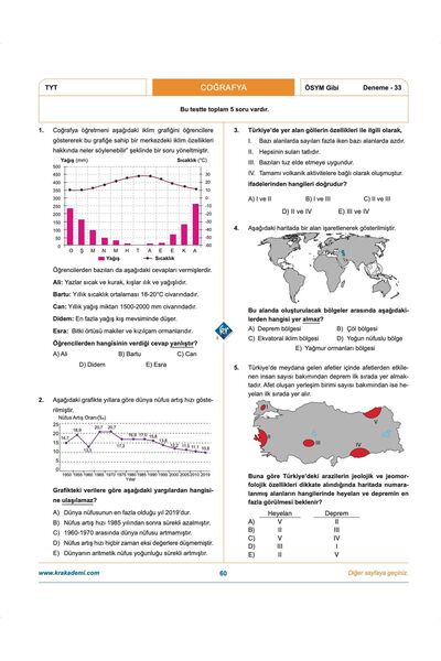 KR Akademi Yayınları Coğrafyanın Kodları Tyt Coğrafya Çözümlü 50 Deneme