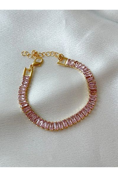 Reorah Collection Pink Baguette Stone Waterway Bracelet