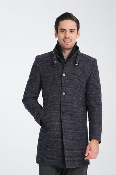 Frappoli Ανδρικό παλτό με χοντρή κοπή - Ριμπ γιακά, Standard Fit