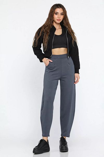 GÜLSELİ Smoked Women's High Waist Carrot Pants