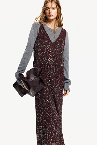 H&M Suni Elmas İşlemeli Elbise