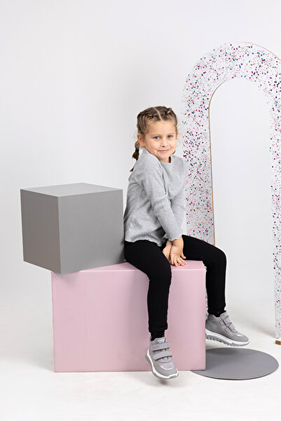 kids A more Amore Double Velcro Genuine Leather Anatomical Girl's Boots Silver