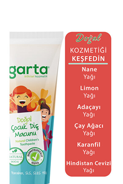 Agarta 2 Adet Doğal Florürsüz Çocuk Diş Macunu Çilekli 75 ml