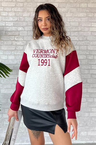 GÜLSELİ Γυναικείο φούτερ Gribordo Three Thread Raster Color Garnish