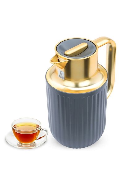 Everest Laura Thermos Dark Gray With Golden Handle 1 Liter
