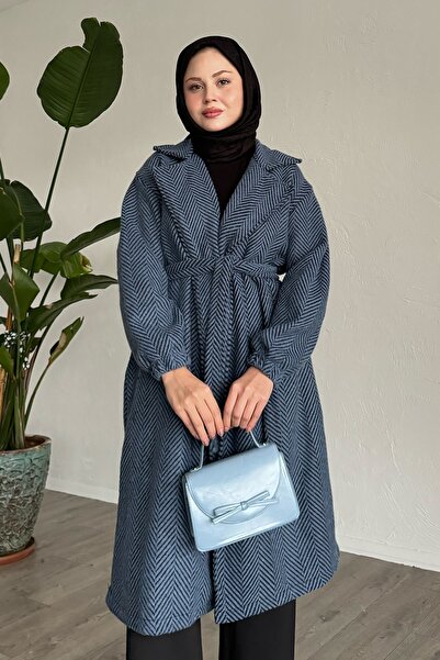 InStyle Palton din caju Indigo Herringbone