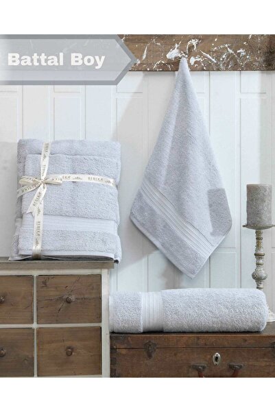 FUNNDY 2-Piece King Size Bath Towel Set Light Gray