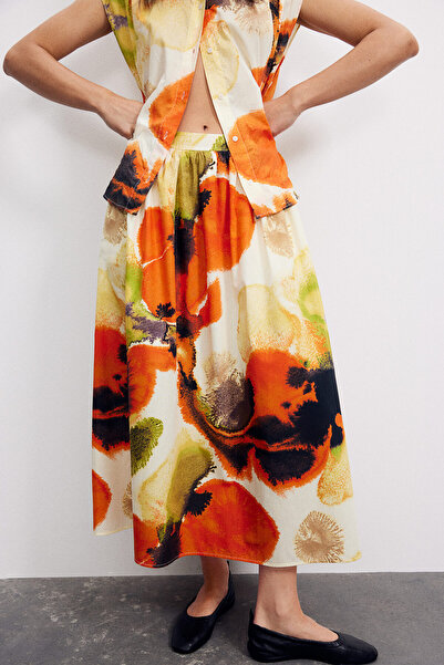 H&M Pamuklu Daire Kloş Etek