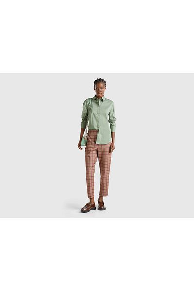 United Colors of Benetton Women's Brown Viscous Blended All Patterned Elastic Waist Pants