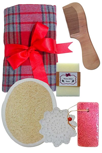 Nadom 6'lı Geleneksel Gelin Hamam Seti Spa/Hamam/Sauna/Duş/Plaj Doğal Hamam S...