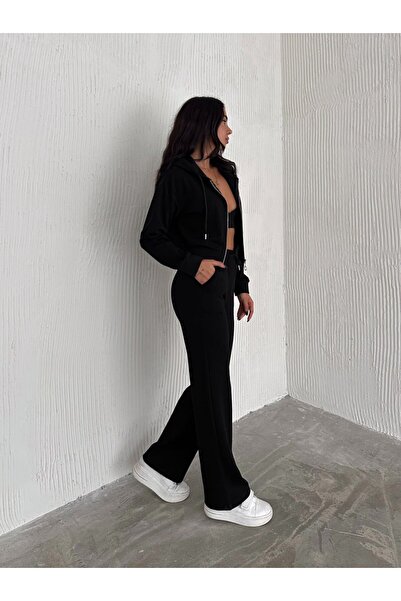 DeChival Γυναικείο Σετ Φούτερ από ύφασμα Modal με κουκούλα
