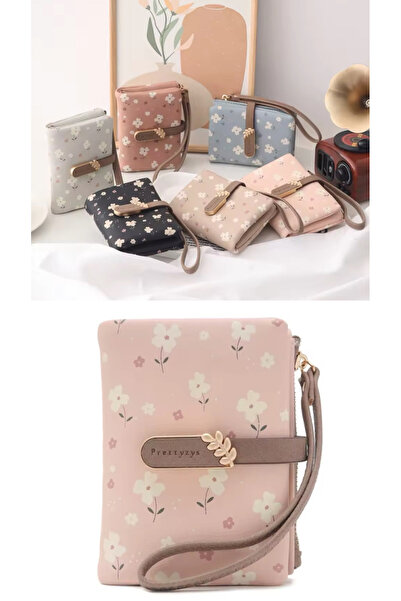 rinkadoll محفظة صغيرة لطيفة بنمط زهور من الجلد الناعم عالي الجودة