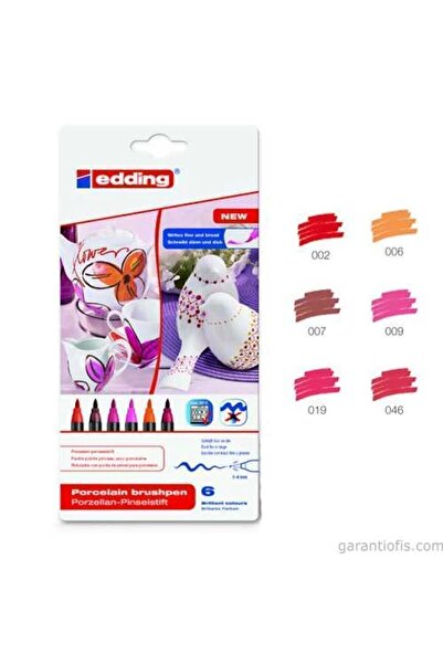 Edding 4200 Porselen Kalemi (6 LI PAKET - SICAK RENKLER)