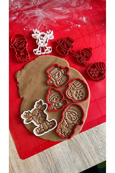CMHOME Santa Claus Snowman Snow Globe Christmas Cookie Mold and Candy Plasticine Mold Set of 6