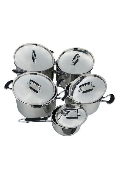 ROCKY Steel Cookware Set With Silicone Handle, 10 Pcs