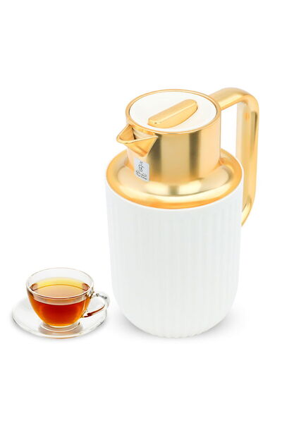 Everest Laura Thermos Matte White With Golden Handle 1 Liter