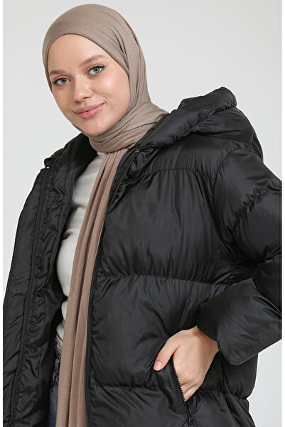 sefamerve Kapüşonlu Şişme Mont 7031-02 Siyah