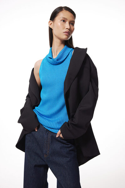 H&M Lastik Örgülü Balıkçı Yaka Üst