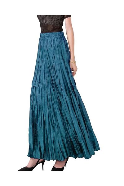 GAMZE ALPTEKİN Fusta maxi din satin premium - Fusta de dama plisata cu talie elastica si riduri