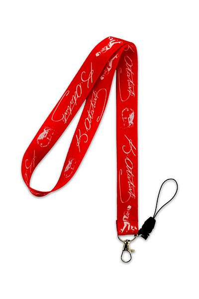 PABALAS Red Color Neck Lanyard Strap with Kemal Ataturk Signature and Portrait Name Badge Holder-Phone Strap